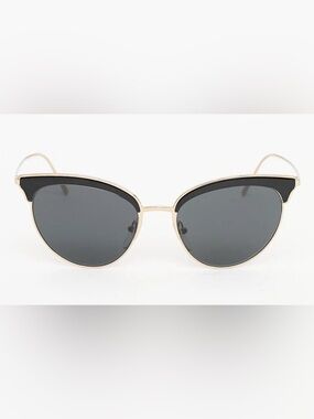Prada Gold Frame Black Lens Women's Sunglasses